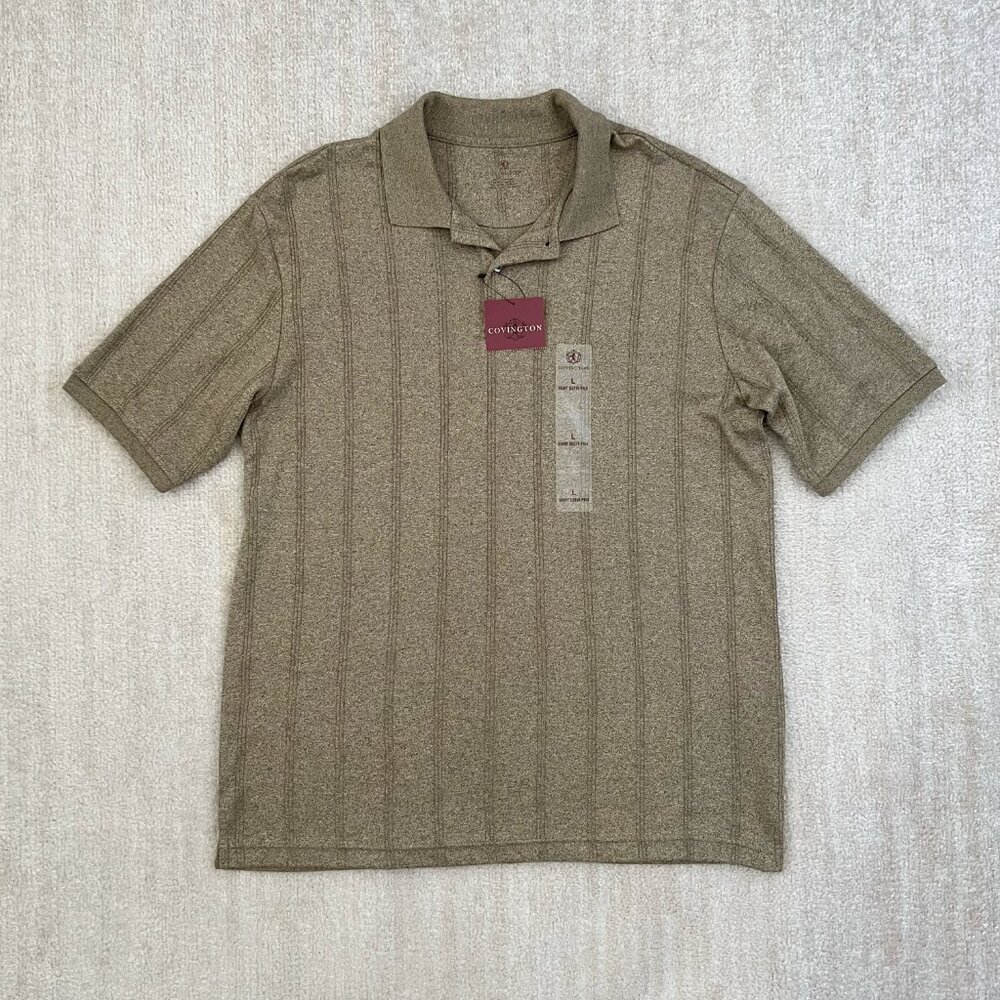 NWT Covington Sears Cotton Blend Short Sleeve Knit Polo Shirt Top L